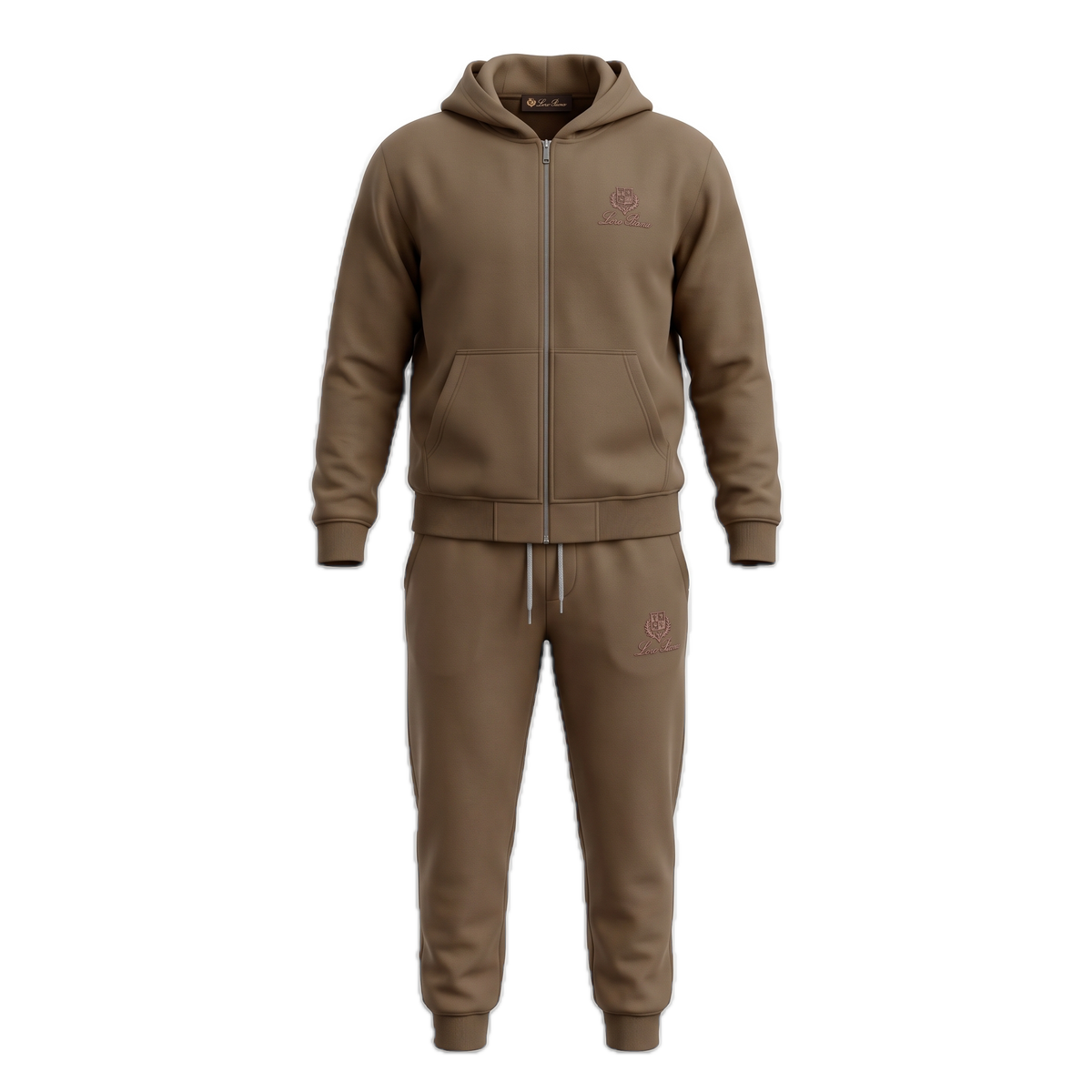 Loro Piana brown zip hoodie & jogger set