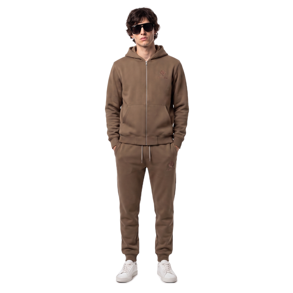 Loro Piana brown zip hoodie & jogger set, photo 2