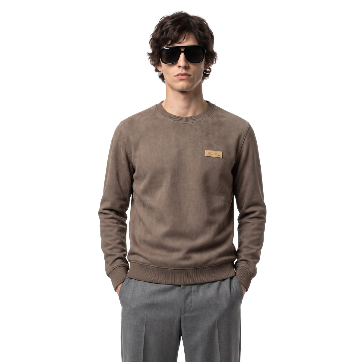 Loro Piana taupe gold plaque pullover, photo 2