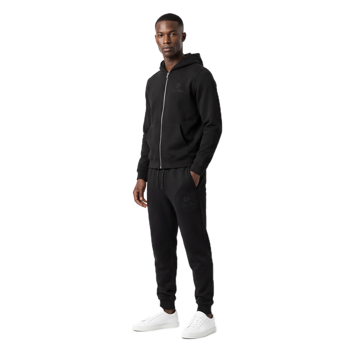 Loro Piana black zip hoodie & jogger set, photo 2
