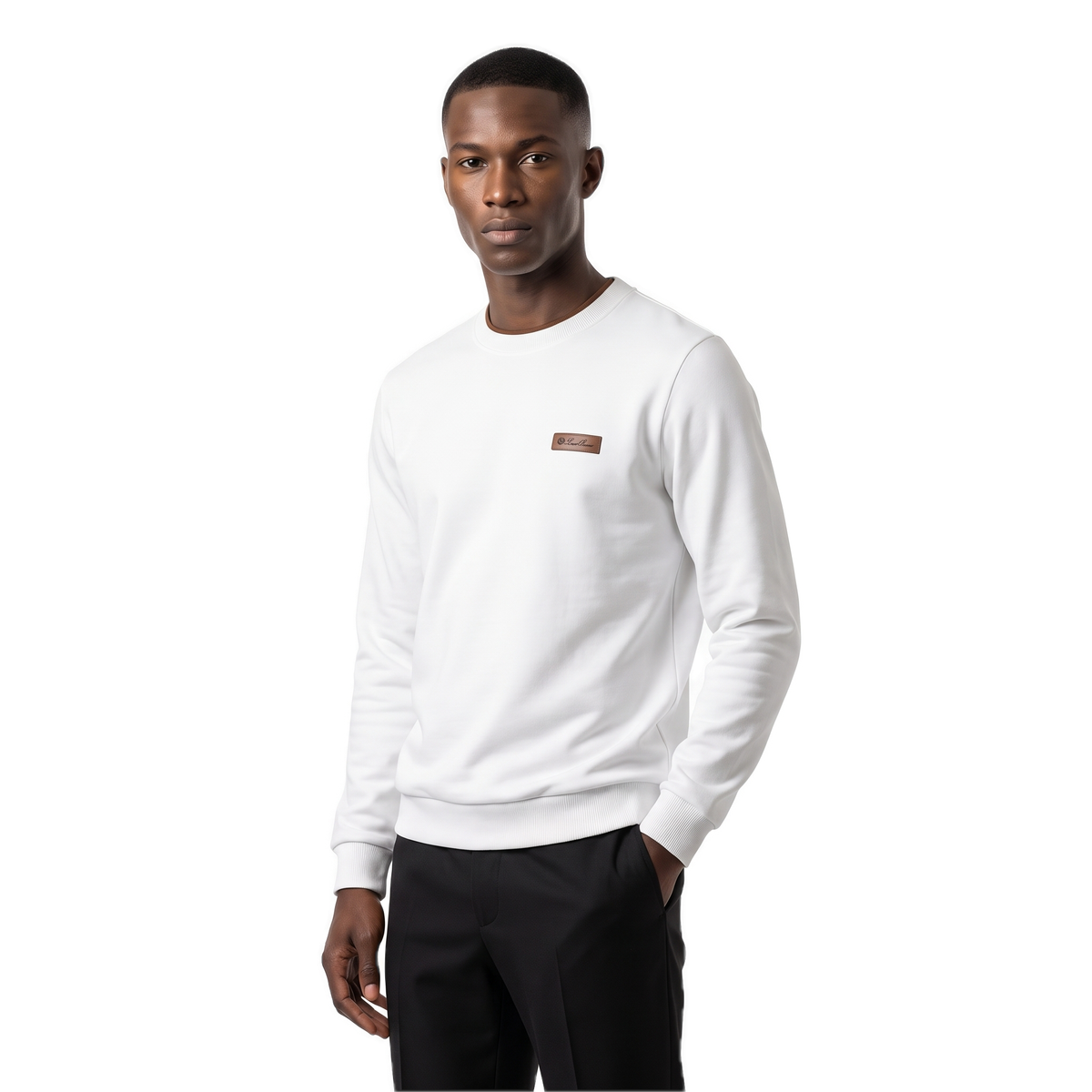 Loro Piana white leather patch pullover, photo 2