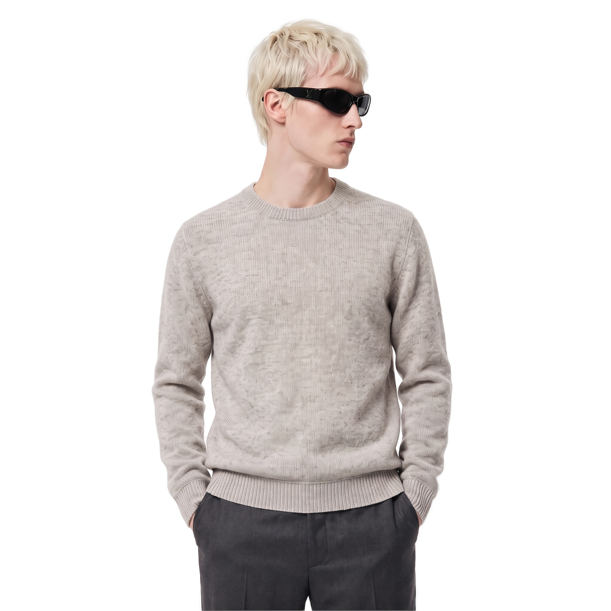 Loro Piana grey melange wool pullover, photo 2
