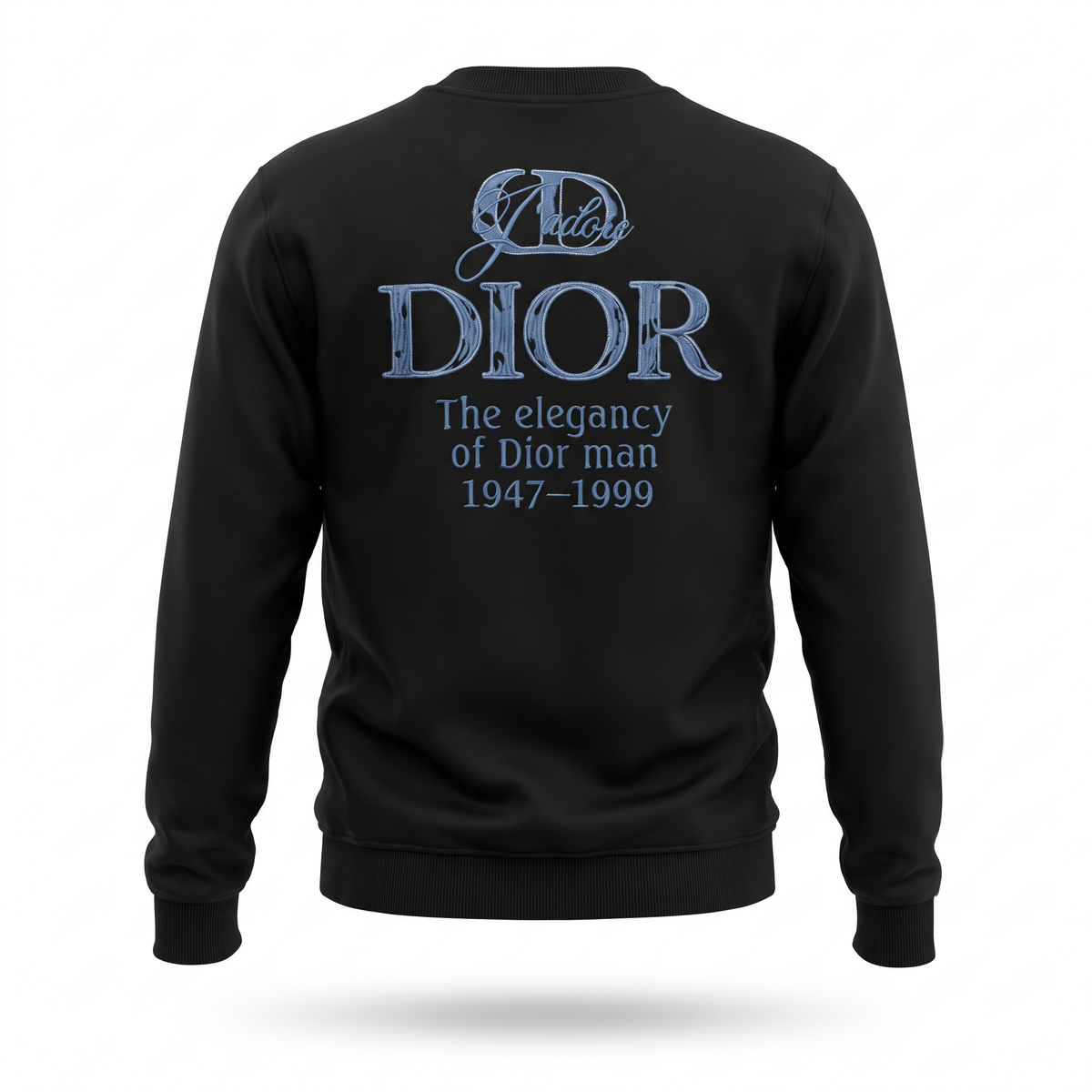 Dior black blue script logo sweatshirt, photo 3