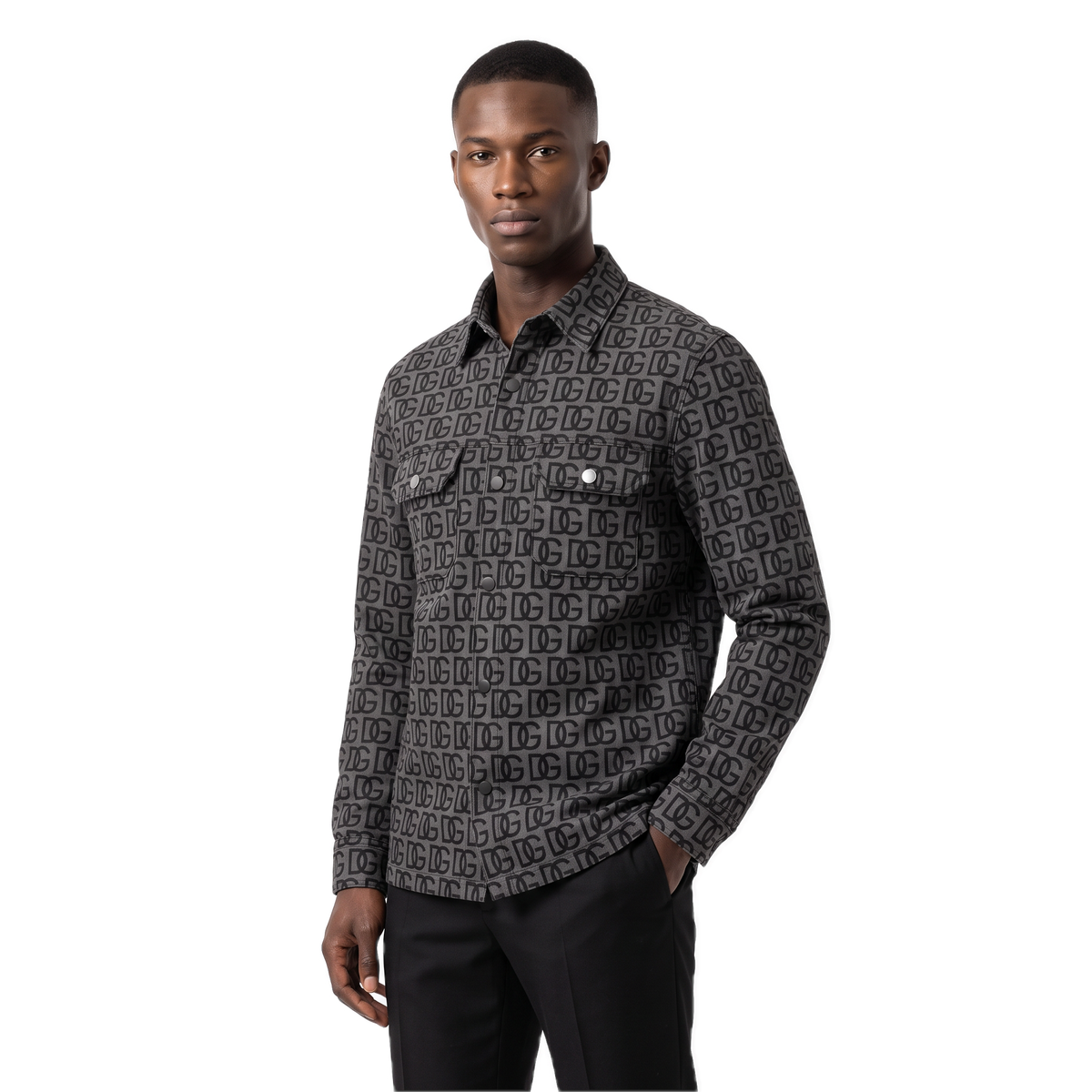 Dolce & Gabbana black monogram overshirt, photo 2