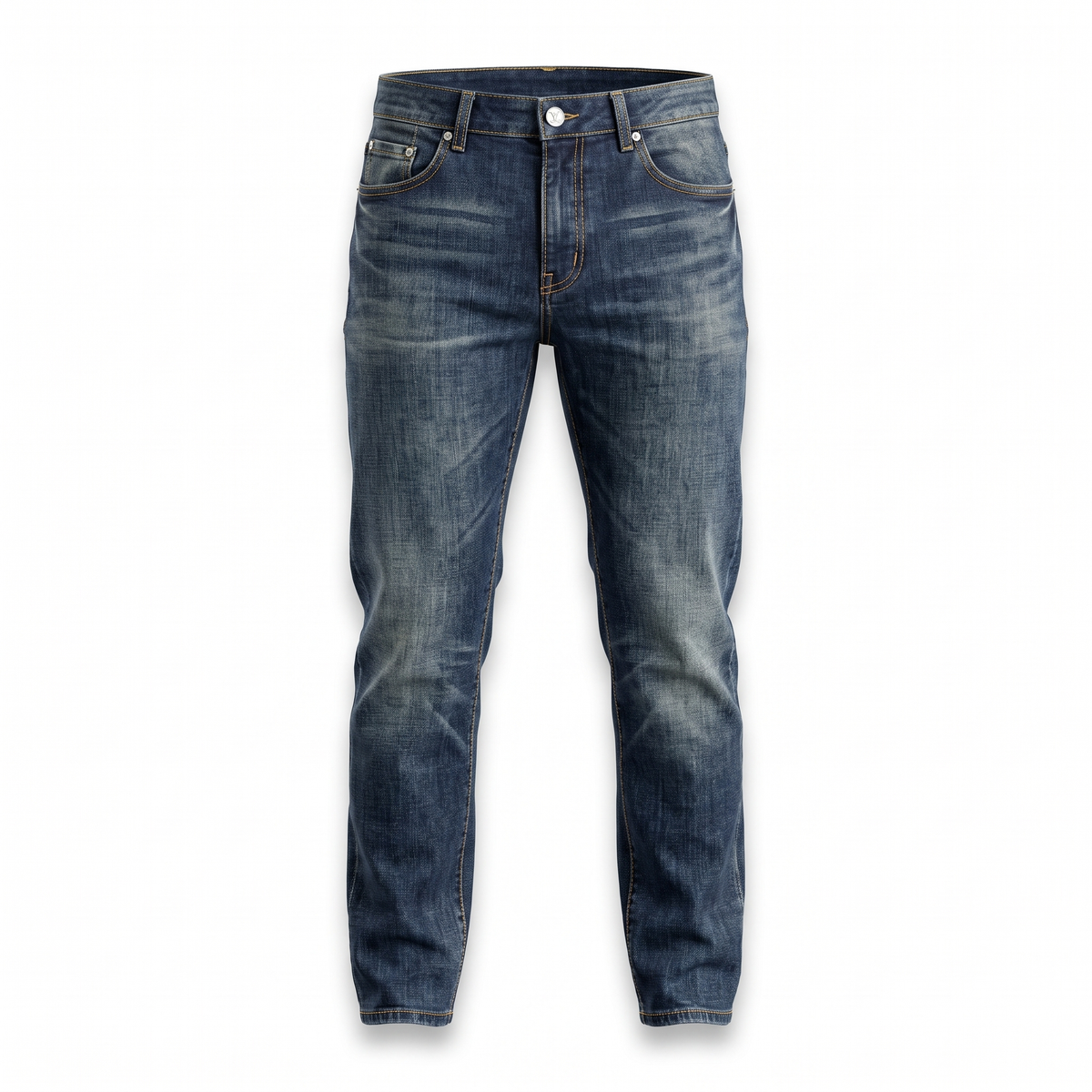 Louis Vuitton mid blue faded jeans