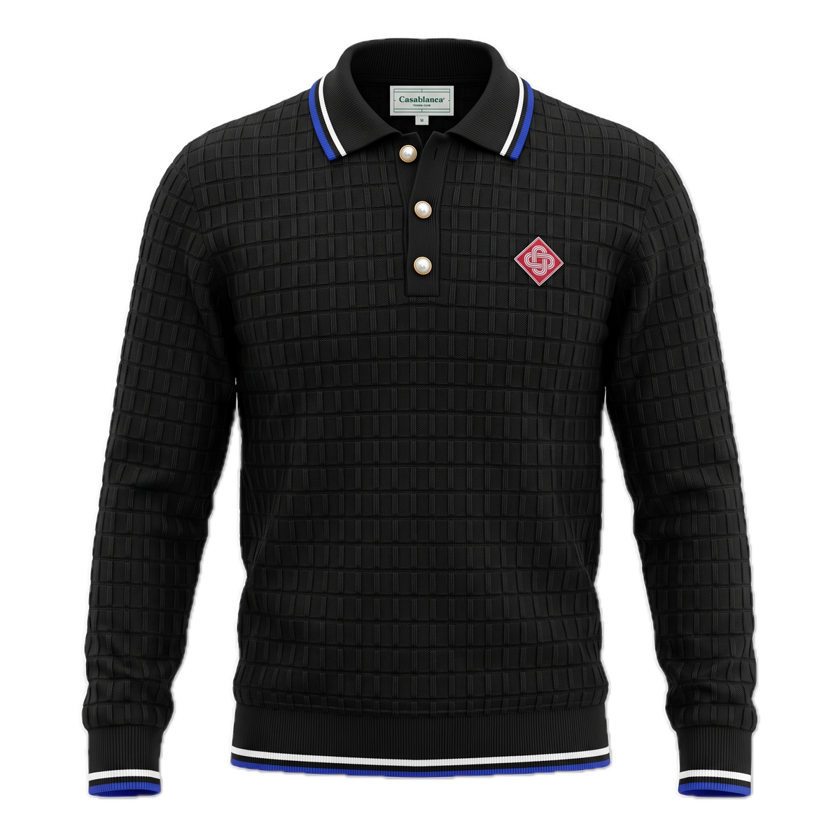 Casablanca black tipped polo collar pullover