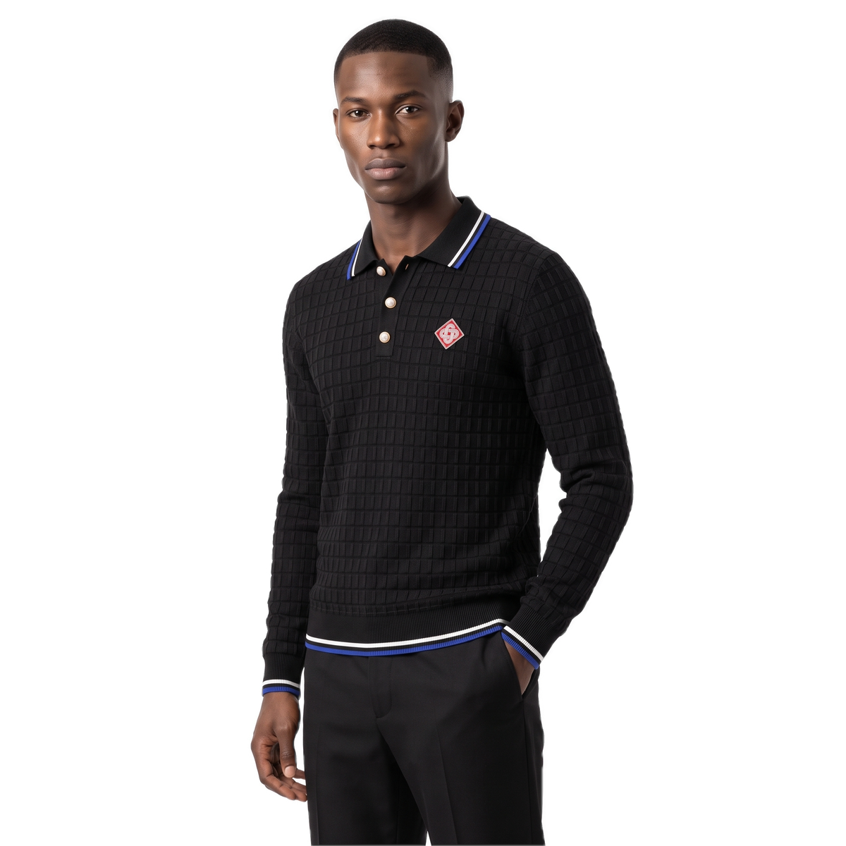 Casablanca black tipped polo collar pullover, photo 2