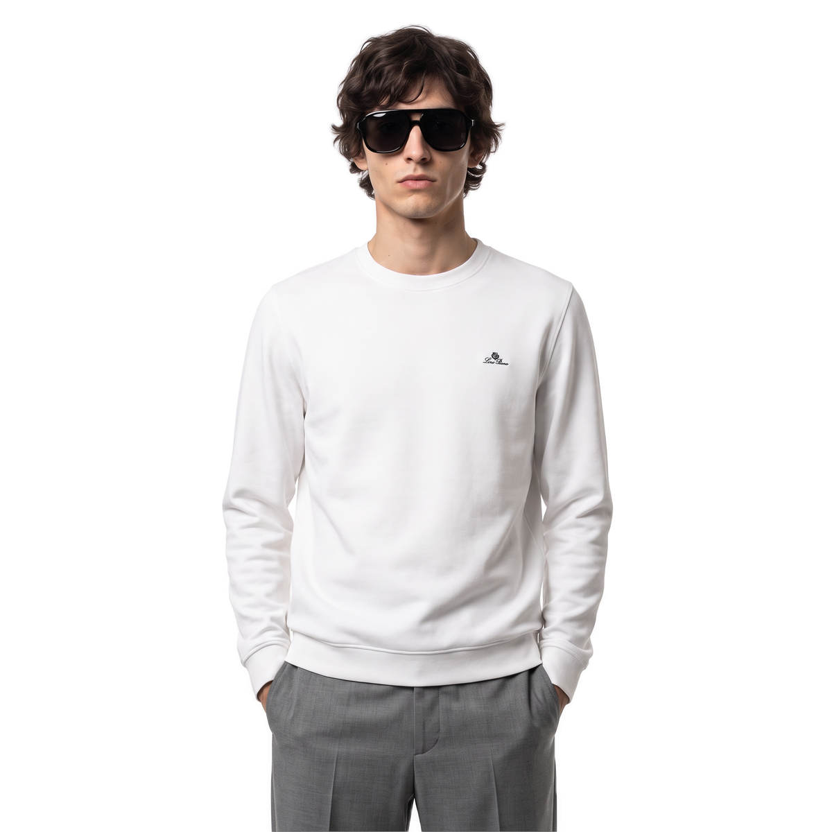 Loro Piana white logo plaque sweatshirt, photo 2