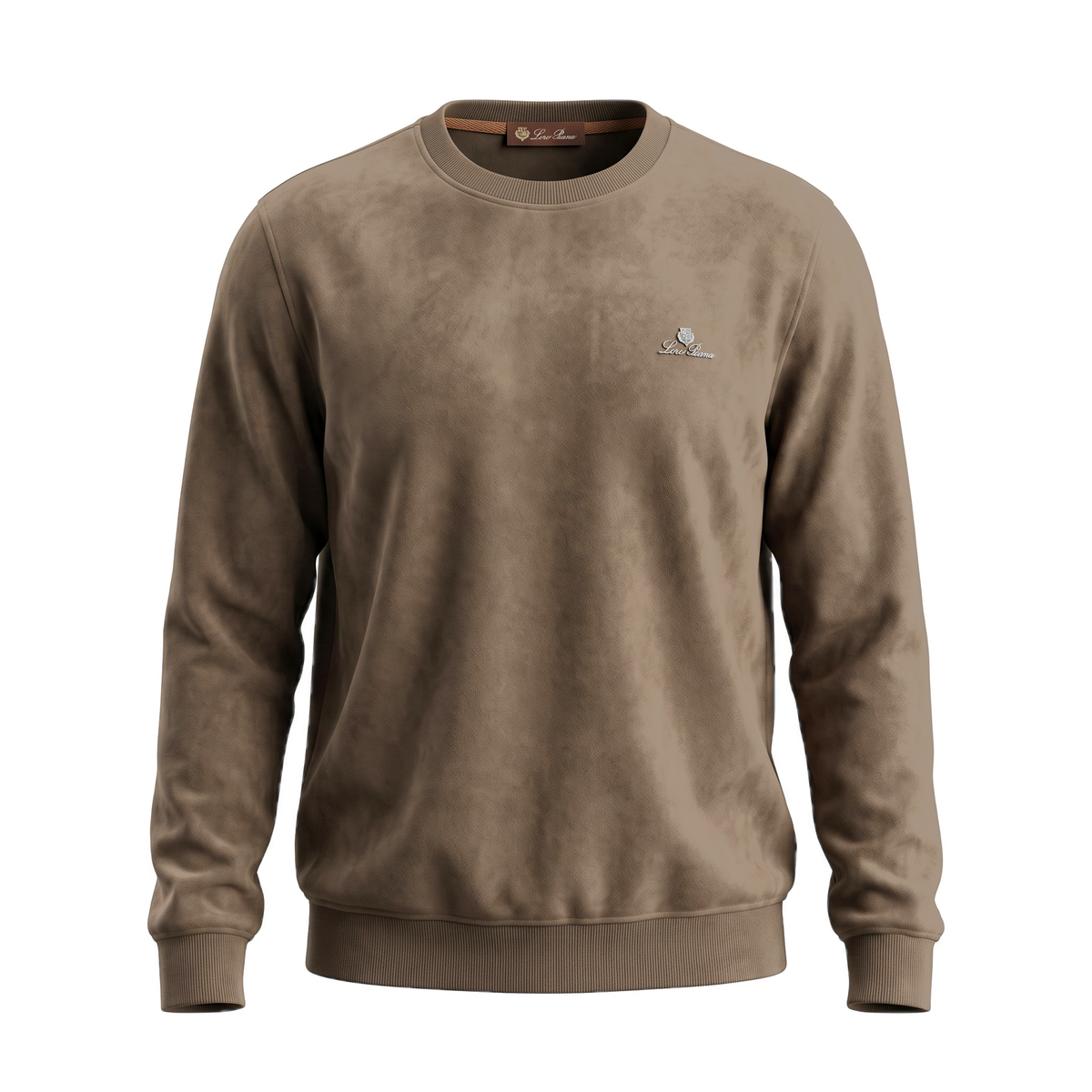 Loro Piana taupe suede-touch sweatshirt