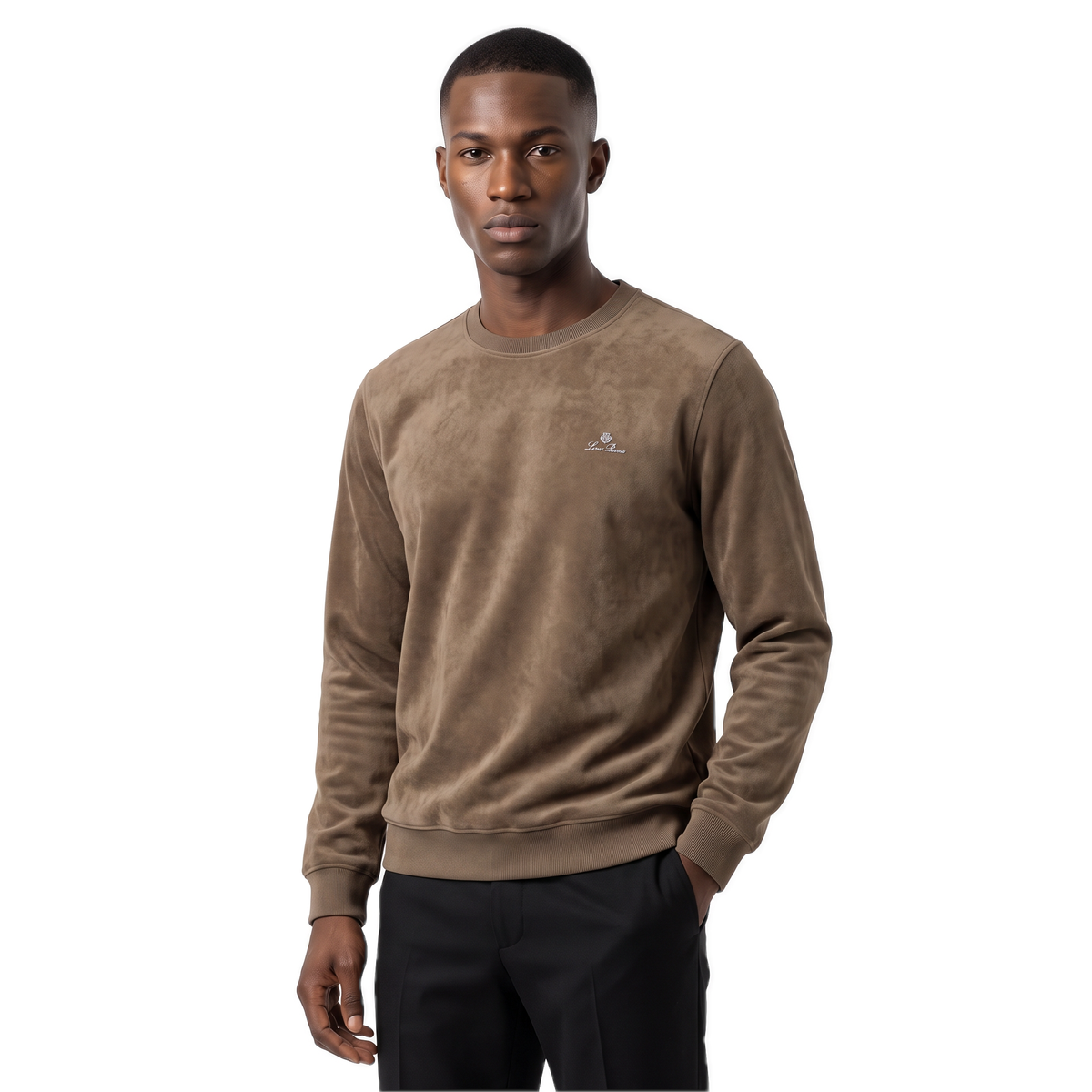 Loro Piana taupe suede-touch sweatshirt, photo 2