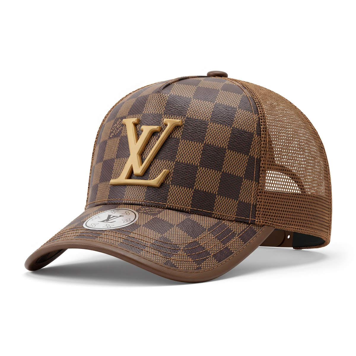 Louis Vuitton Cap, brown Damier trucker