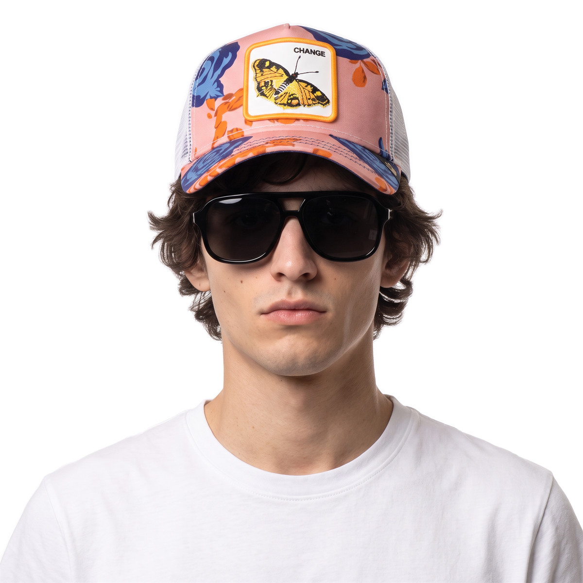 Change Cap, floral trucker, butterfly patch, photo 2