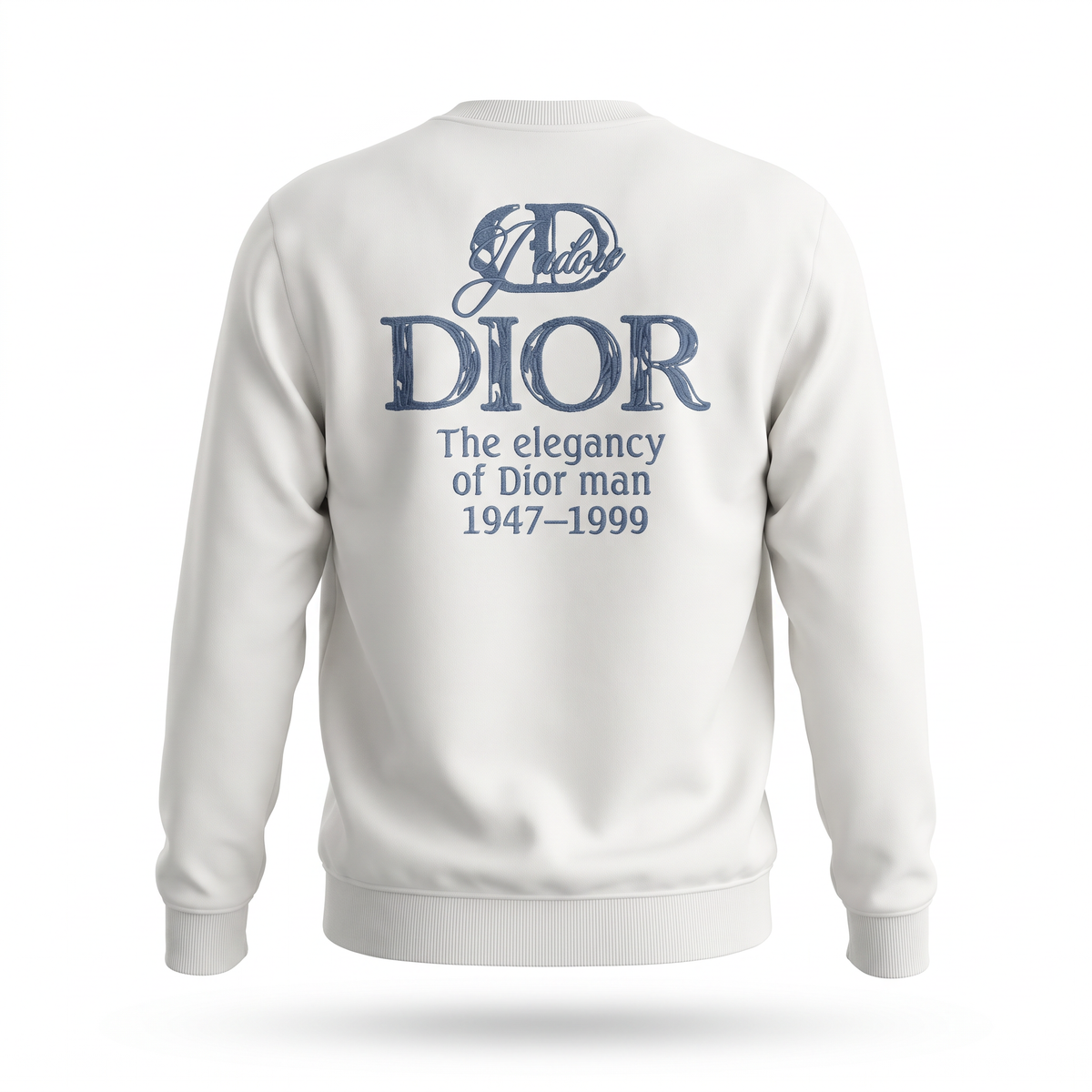Dior white navy script logo sweatshirt, photo 3