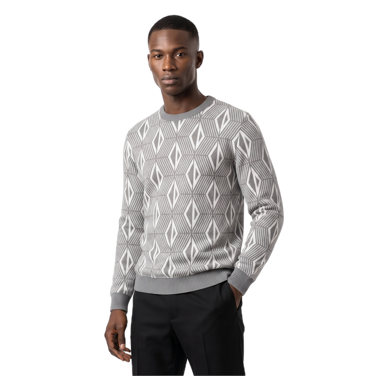 Dior grey diamond knit pullover, photo 2