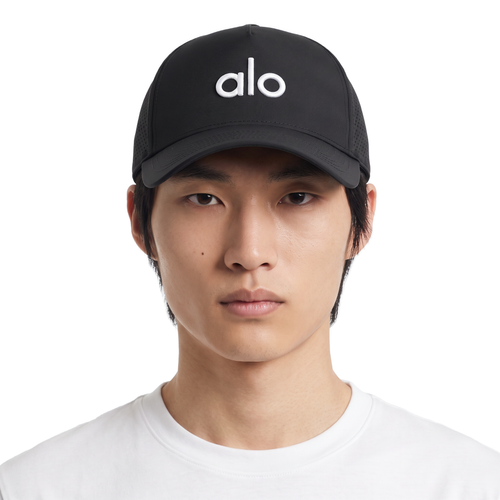 Alo Cap, black perforated, white logo, photo 2