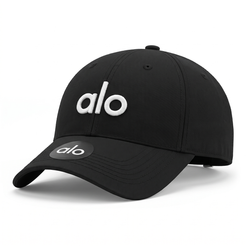 Alo Cap, black, white logo