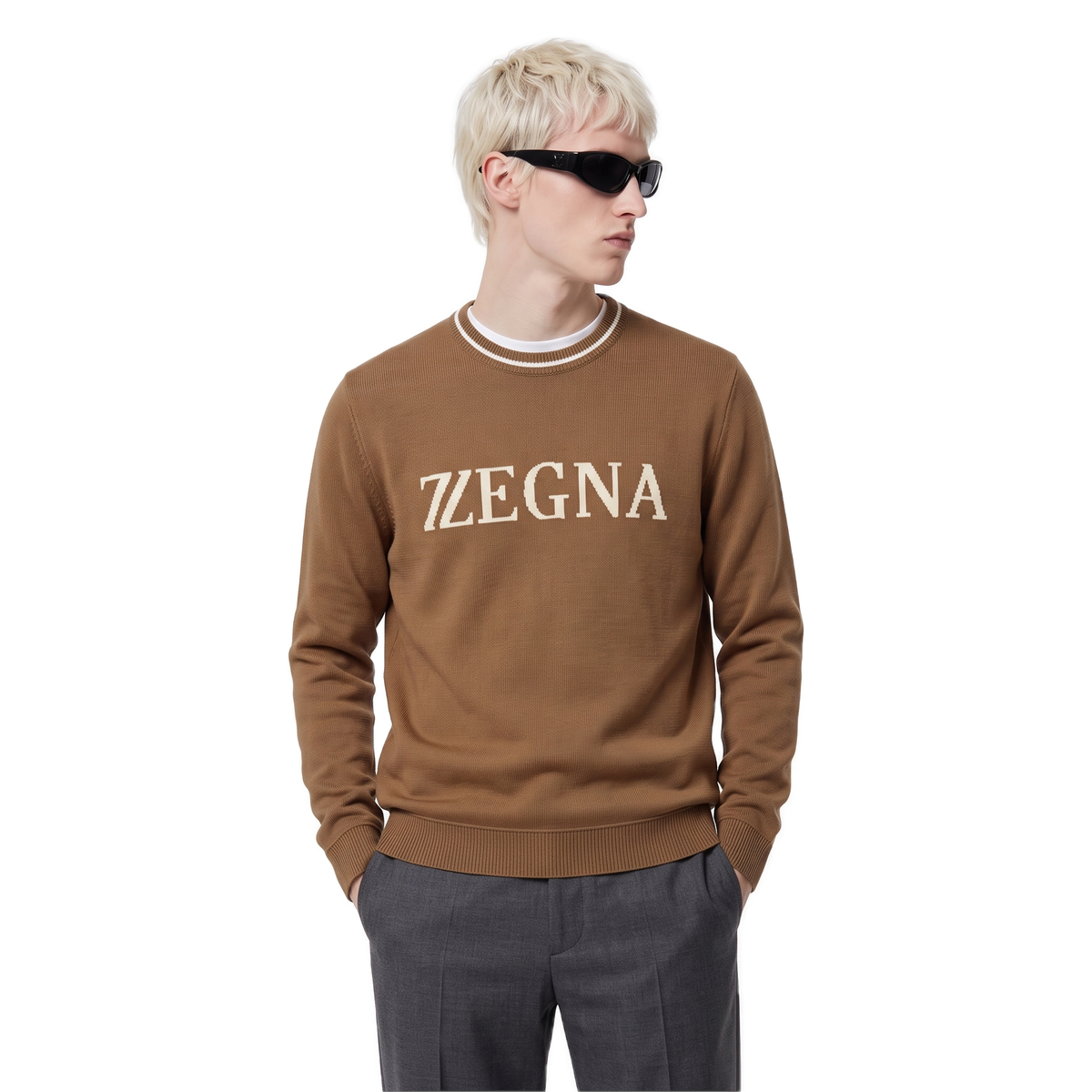 Zegna camel logo knit pullover, photo 2