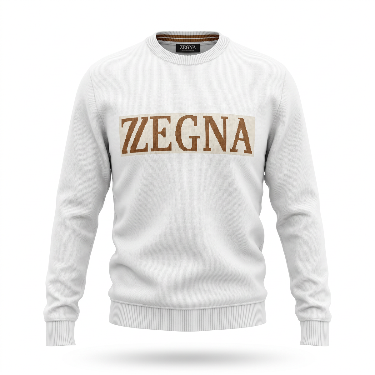 Zegna white logo knit pullover