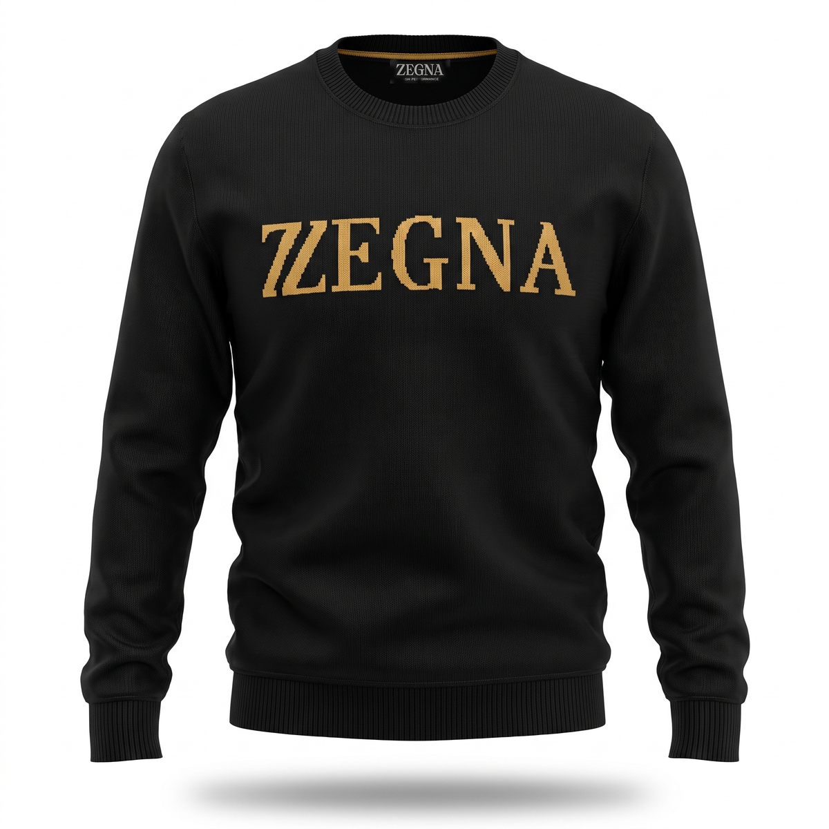 Zegna black logo knit pullover