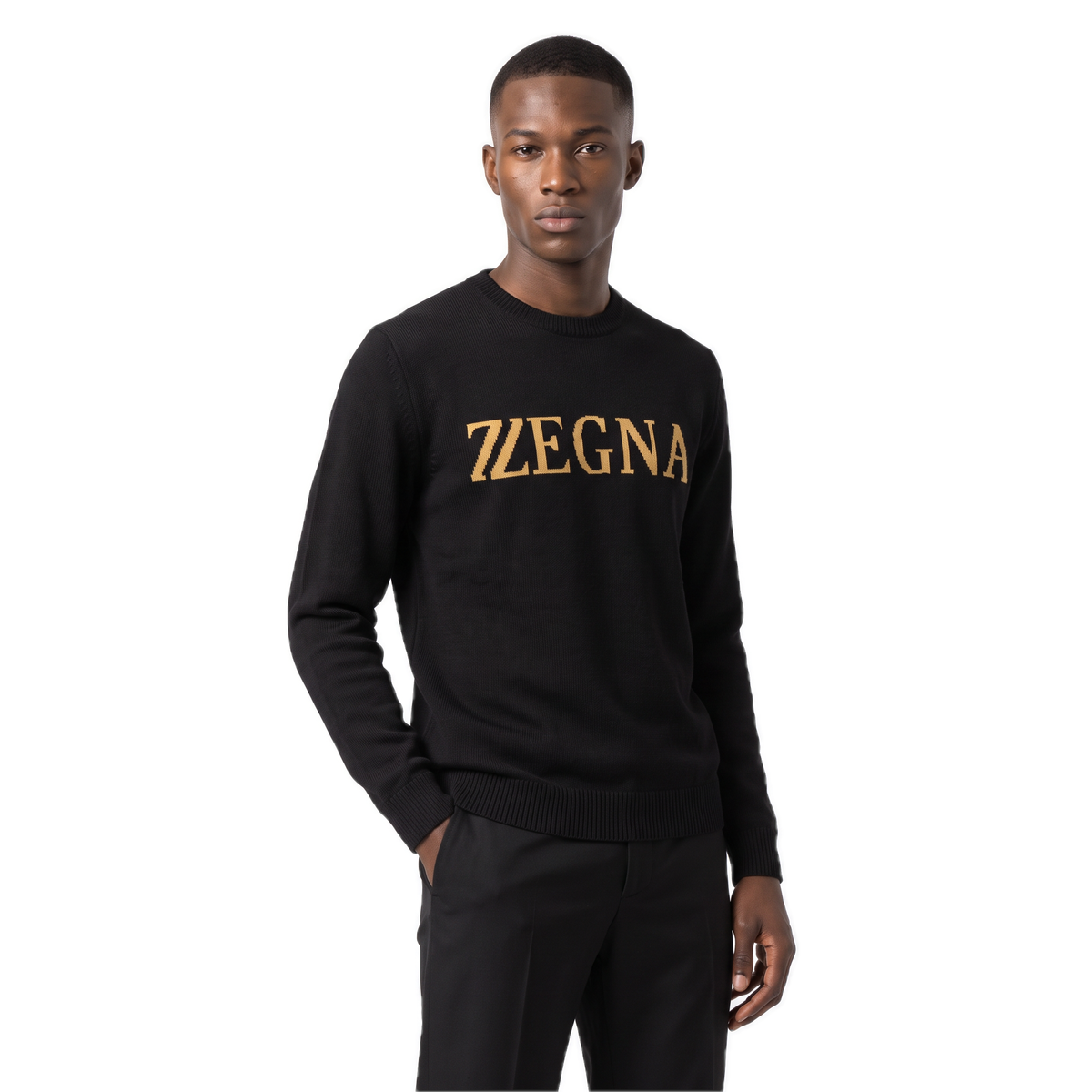 Zegna black logo knit pullover, photo 2