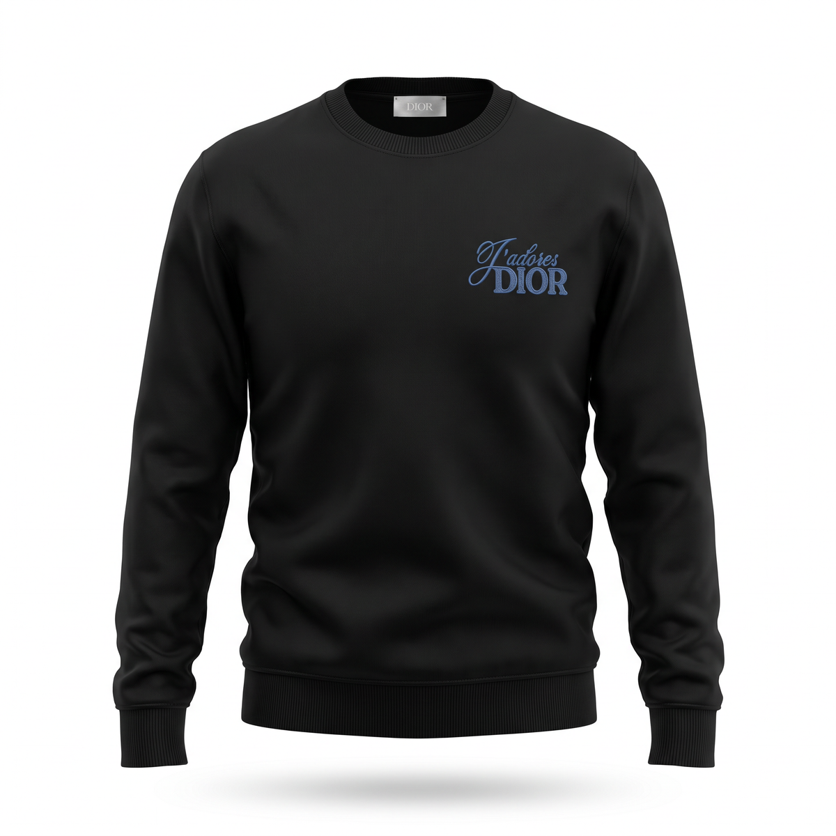 Dior black blue script logo sweatshirt