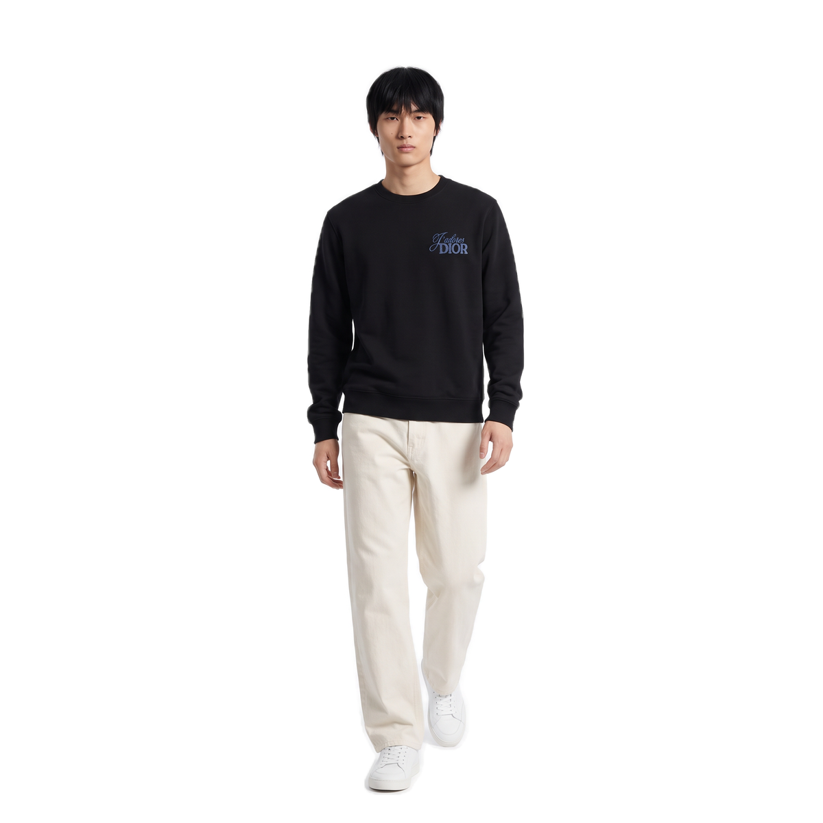 Dior black blue script logo sweatshirt, photo 2