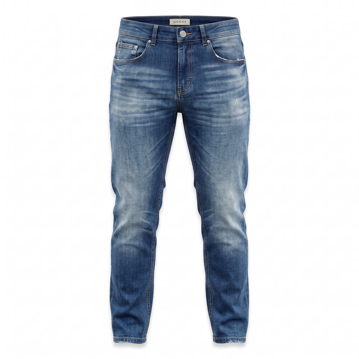 Gucci mid blue faded jeans