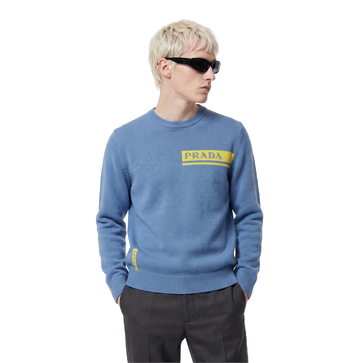 Prada blue yellow logo pullover, photo 2