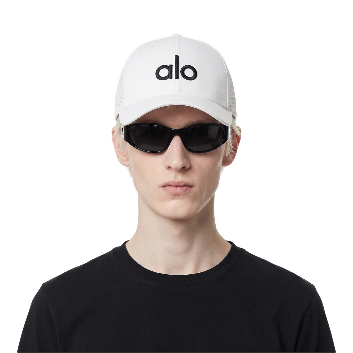 Alo Cap, white, black logo, photo 2