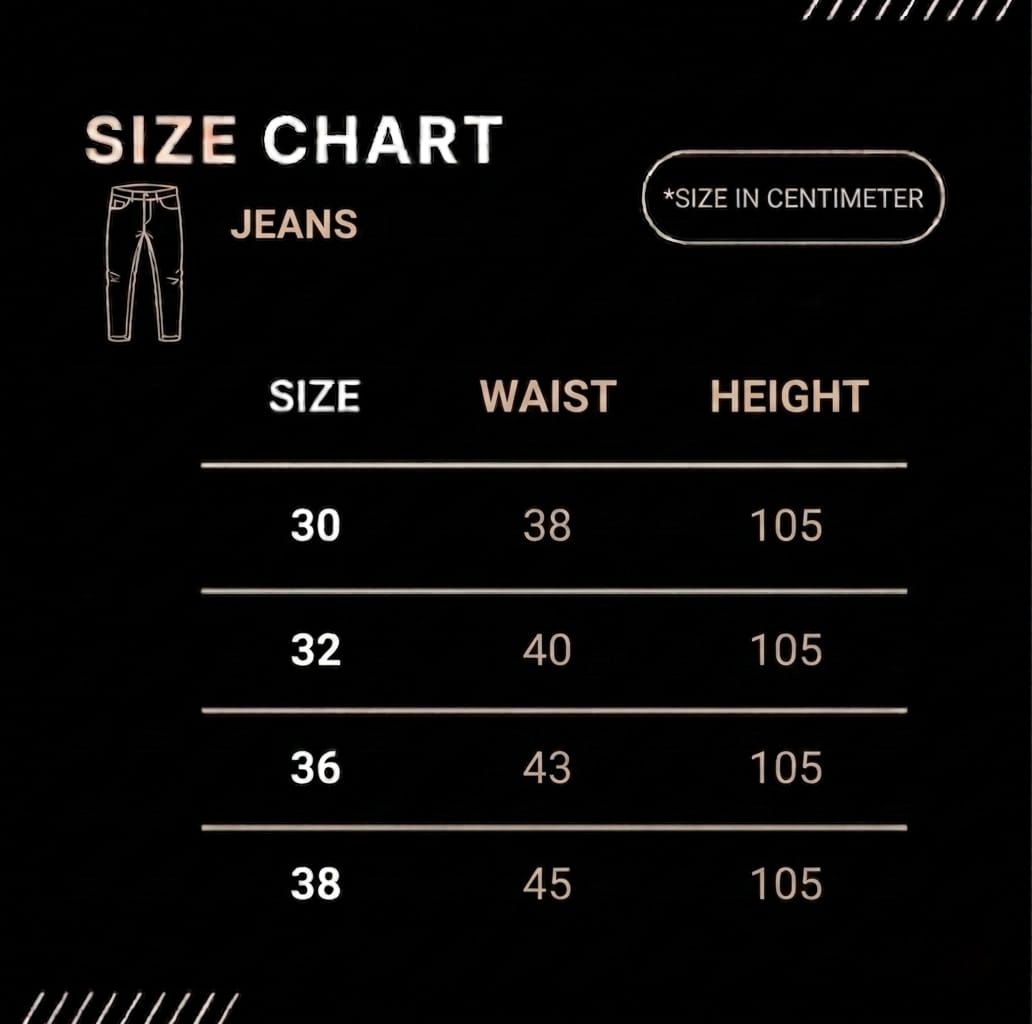 Jeans size chart